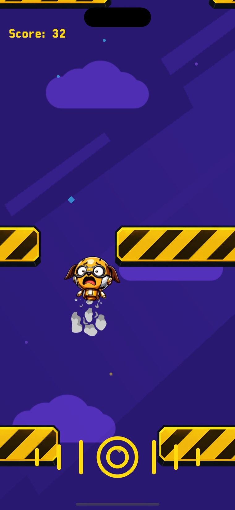 Pocko panicking near a hazard block after a close call.